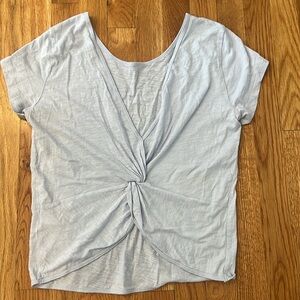 Abercrombie Blue Soft Knotted Crop Tee